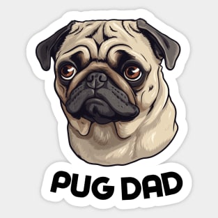 Pug Dad Funny Gift Dog Breed Pet Lover Puppy Sticker